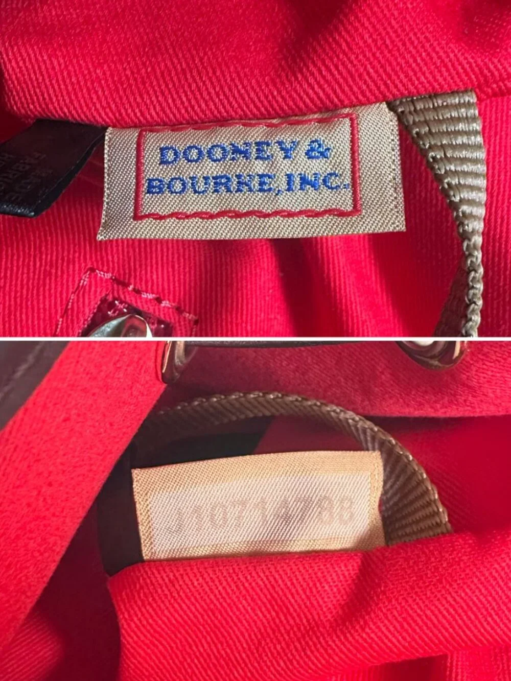 Dooney & Bourke Kendall Drawstring Bucket Bag Signature Monogram Brown Old Money
